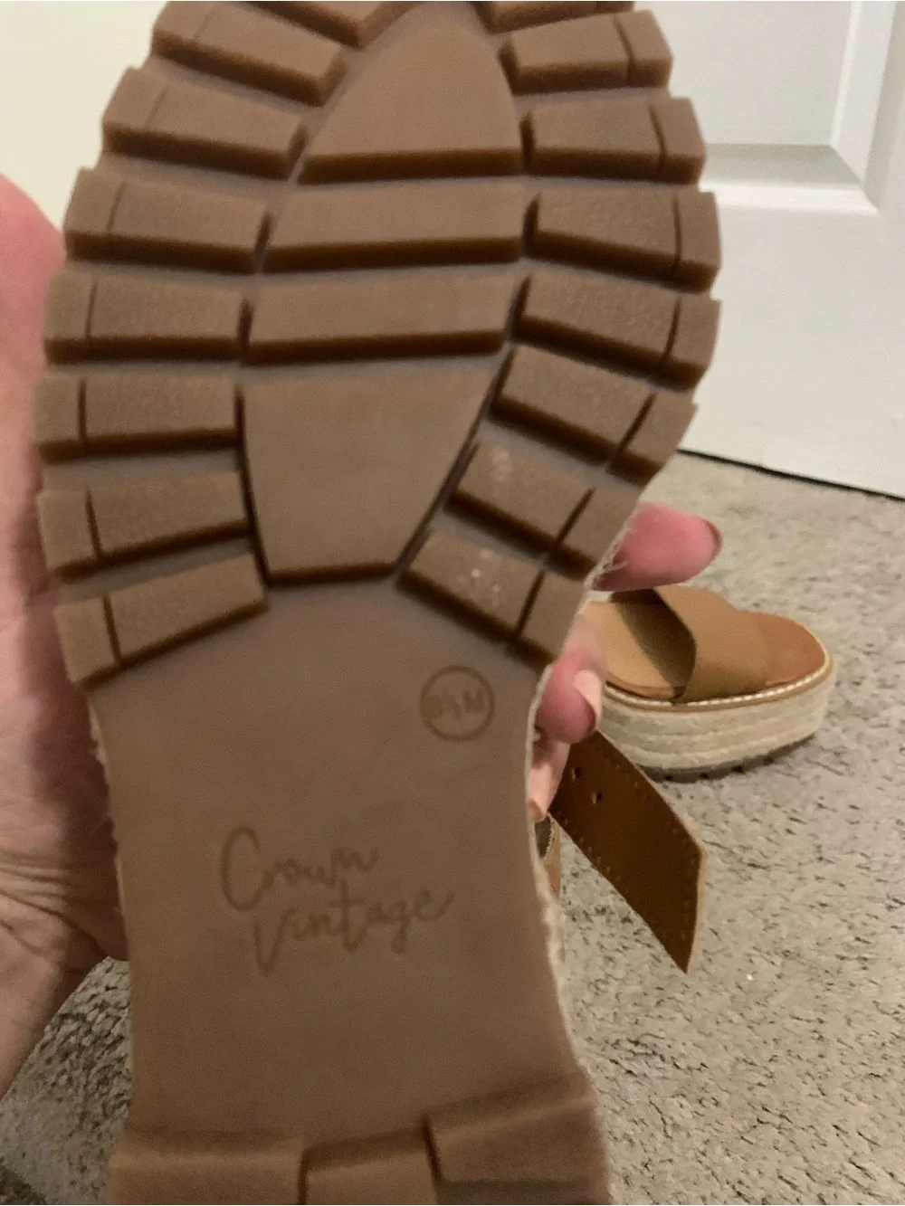 Crown Vintage Tan Platform Slingback Sandals